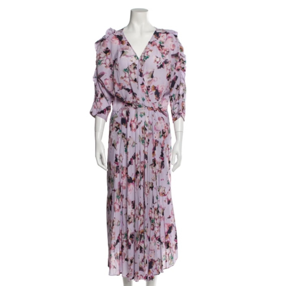 IRO floral dress with accented sleeves